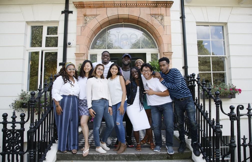 group picture of frederick douglass fellows on steps