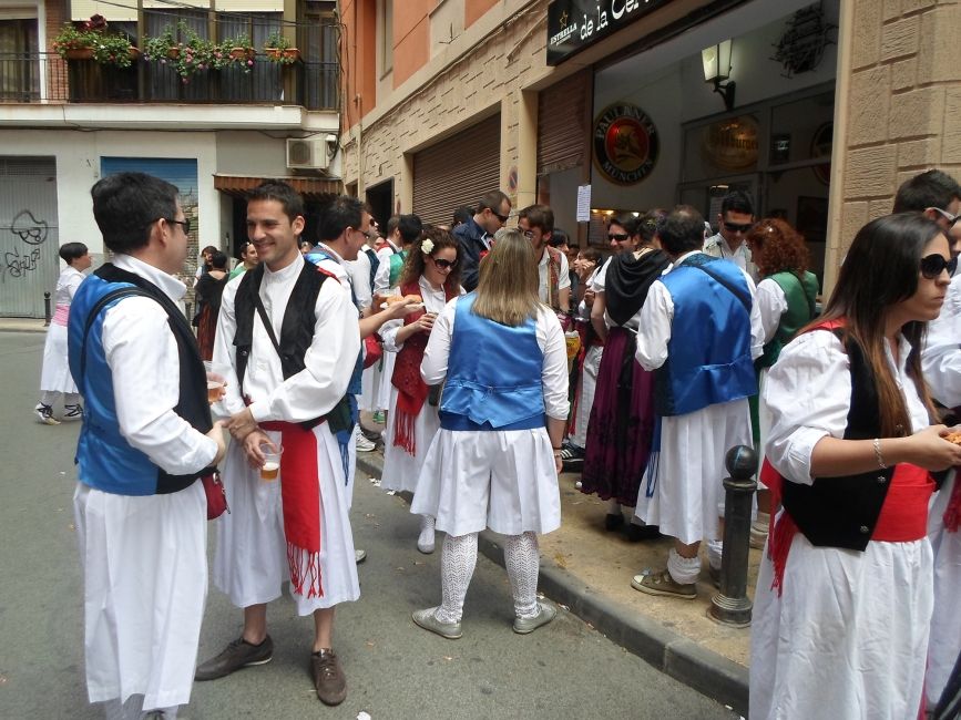 Costumed group at outdoor festival in Murcia, Spain