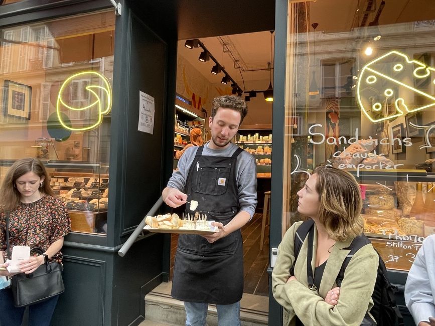 Paris students at cheese tasting