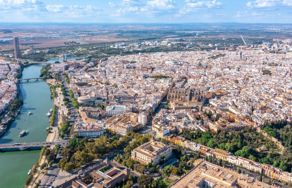 seville aerial view sunny day