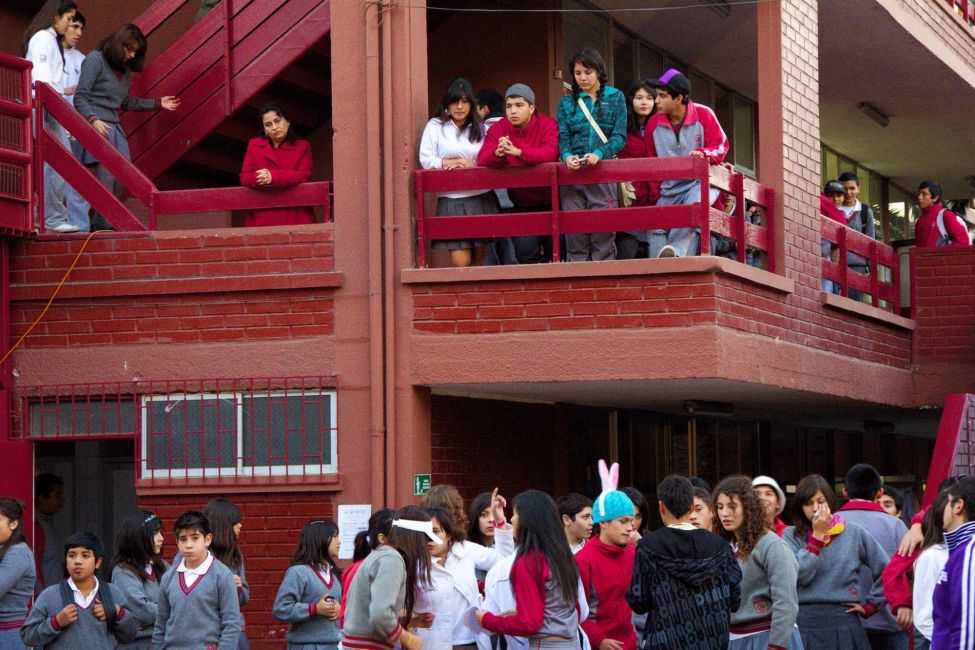 Students at school in Santiago, Chile