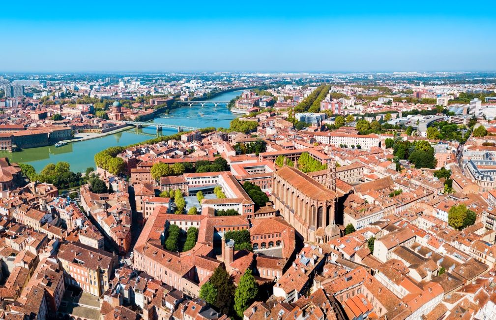 aerial view of toulouse france