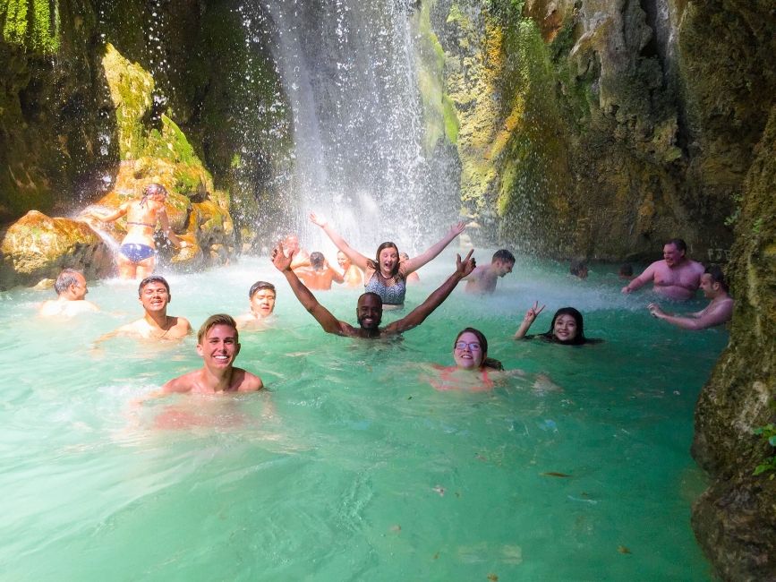 Alicante students swimming in cenote