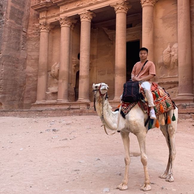 student amman abroad camel ride