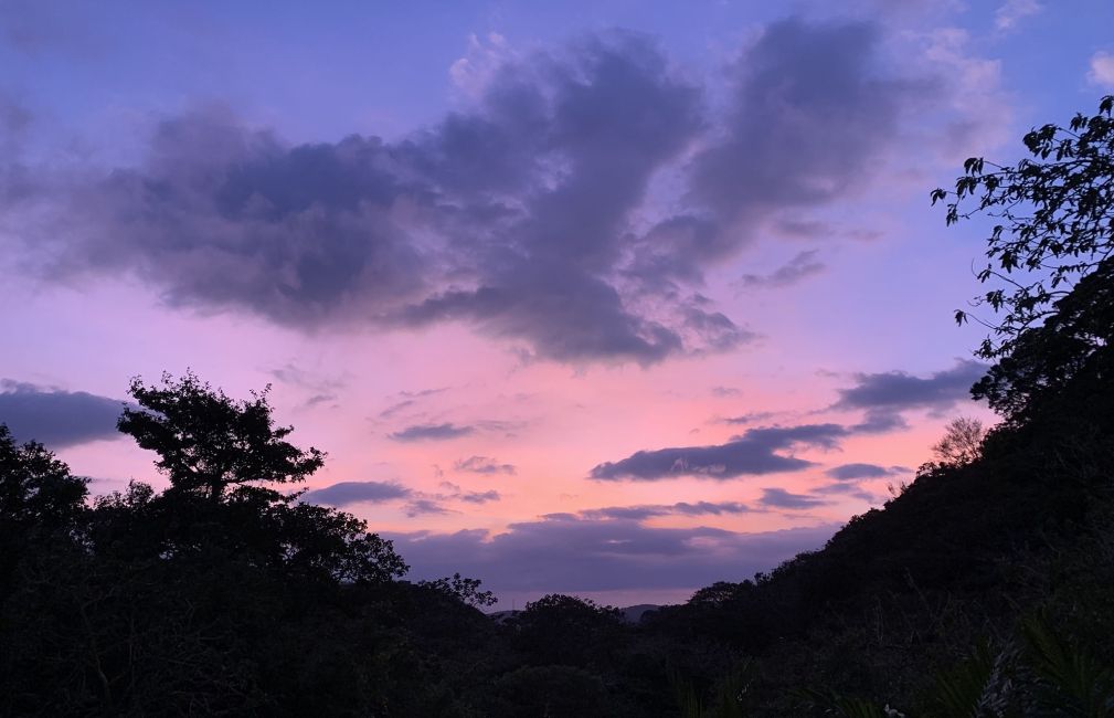 purple sunset costa rica