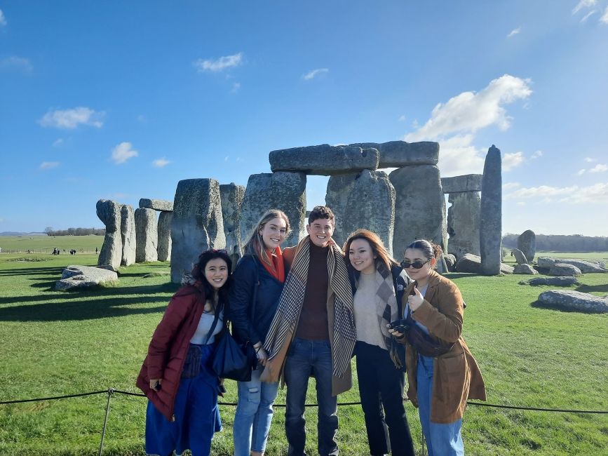 London students at Stonehenge