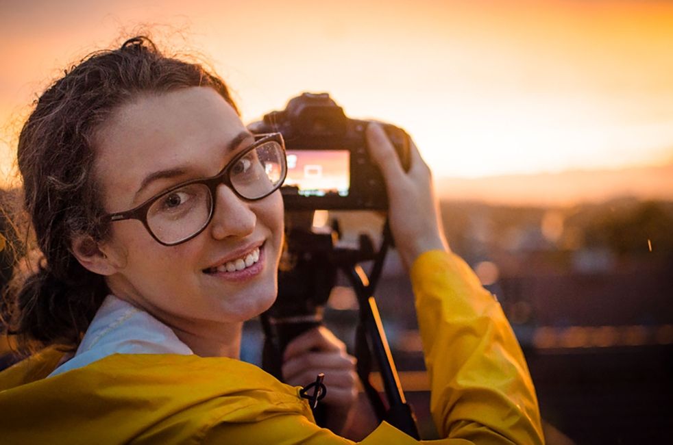 Prague girl with camera