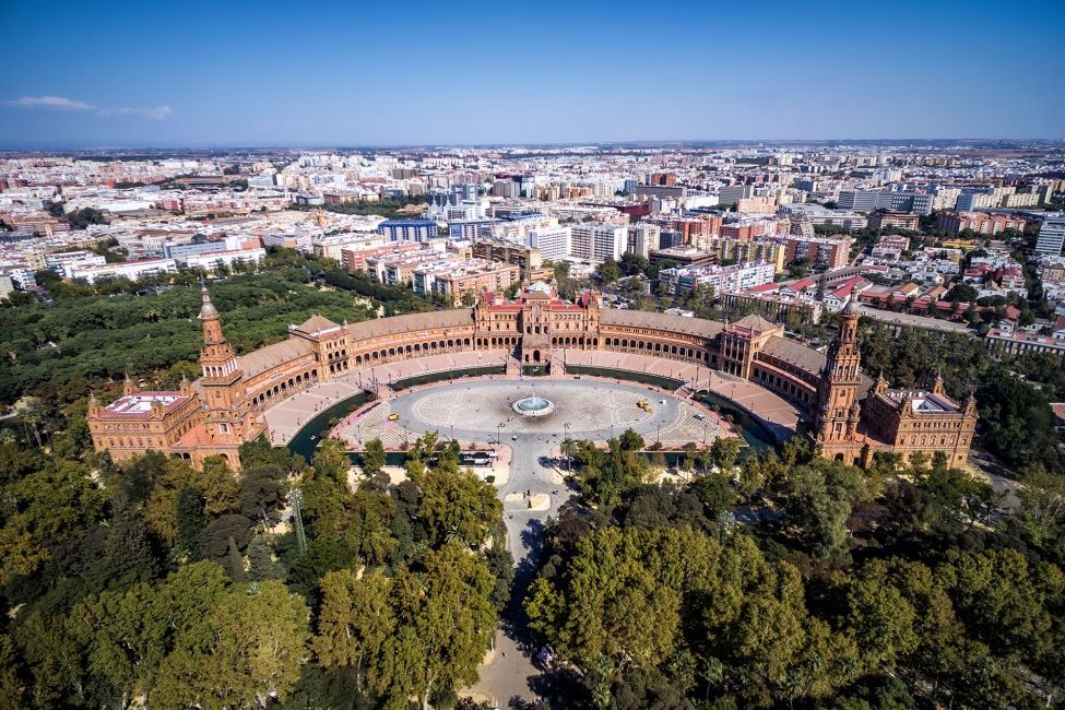 Seville Plaza de Espana aerial