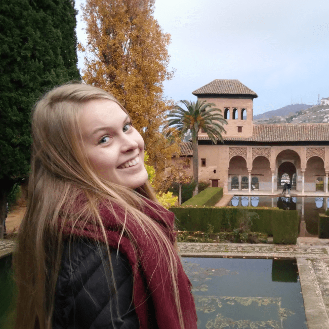 Seville female student smiling in Granada