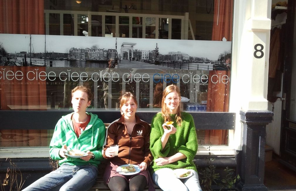 amsterdam students outside ciee center