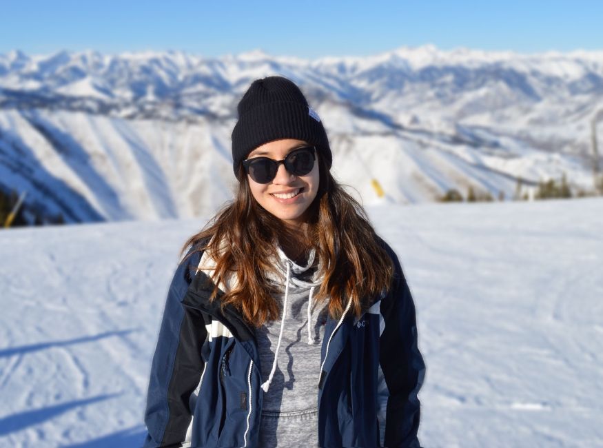 santiago ch girl on snowy mountain range