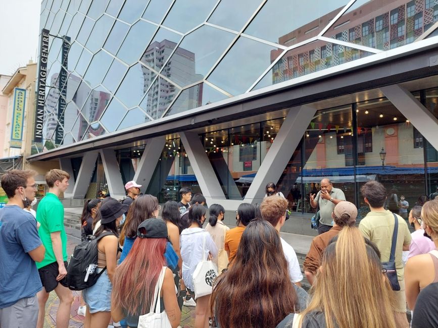 singapore students on walking tour