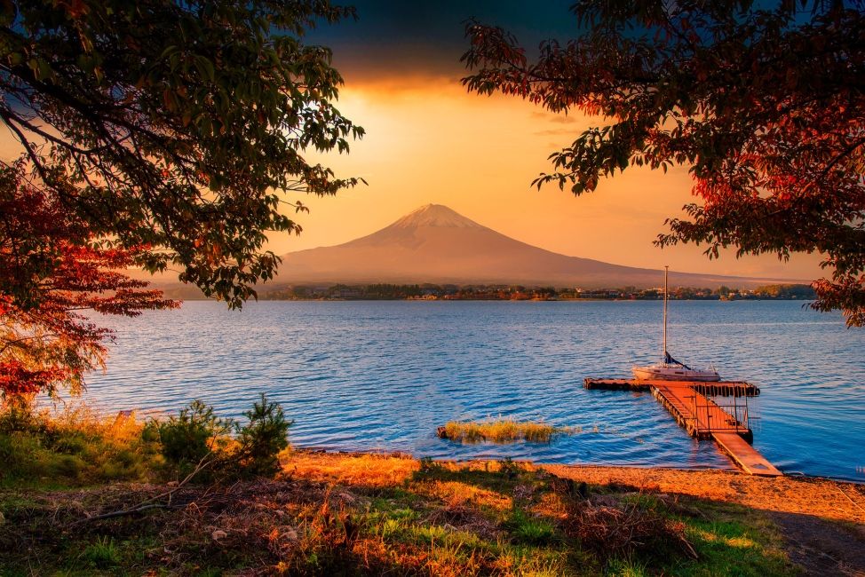 tokyo mt fuji at sunset 