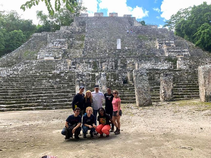 yucatan student group at pyramid