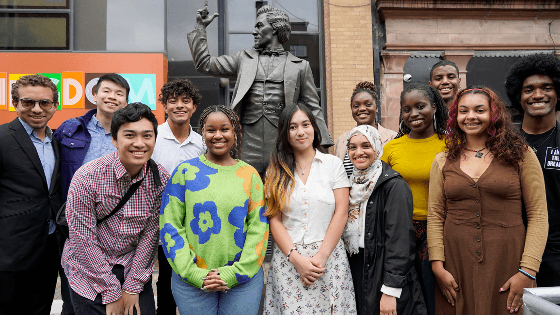 2023 Frederick Douglass Global Fellows at Unveiling of Douglass Statue in Belfast