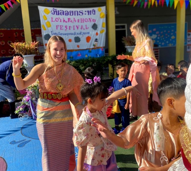 Teacher in Thailand at festival