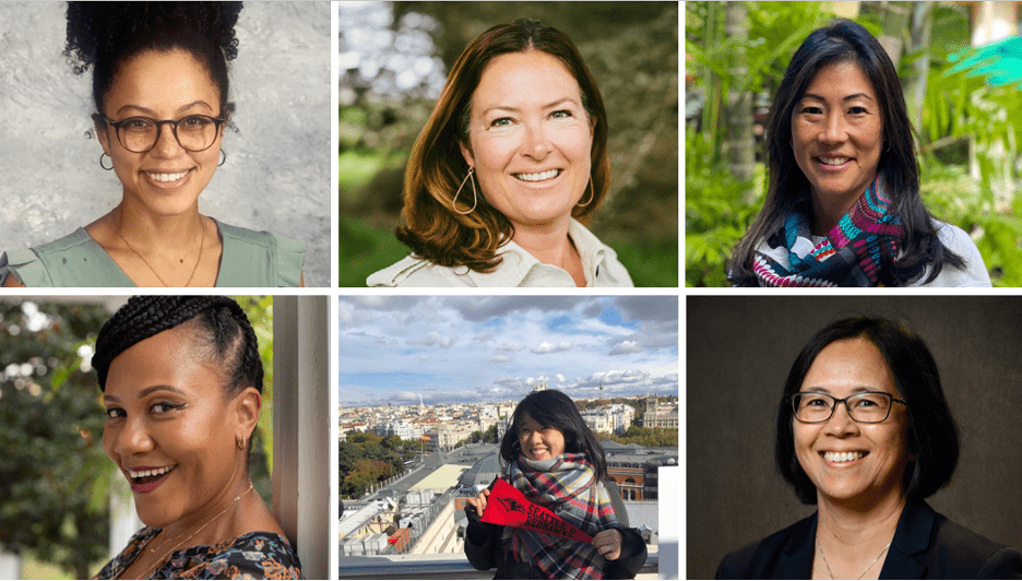 A six-panel grid of headshots featuring the winners of the Ping-Taylor Professional Fellows Grant