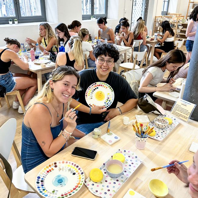 barcelona student at painting party