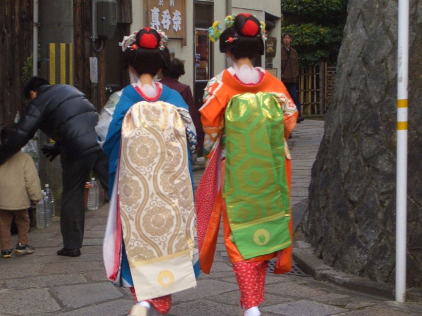 Tokyo Kyoto Geishas walking through streets