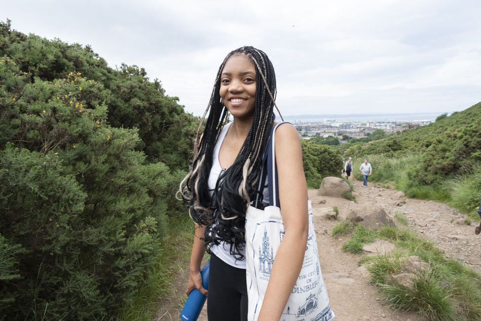 Participant hiking
