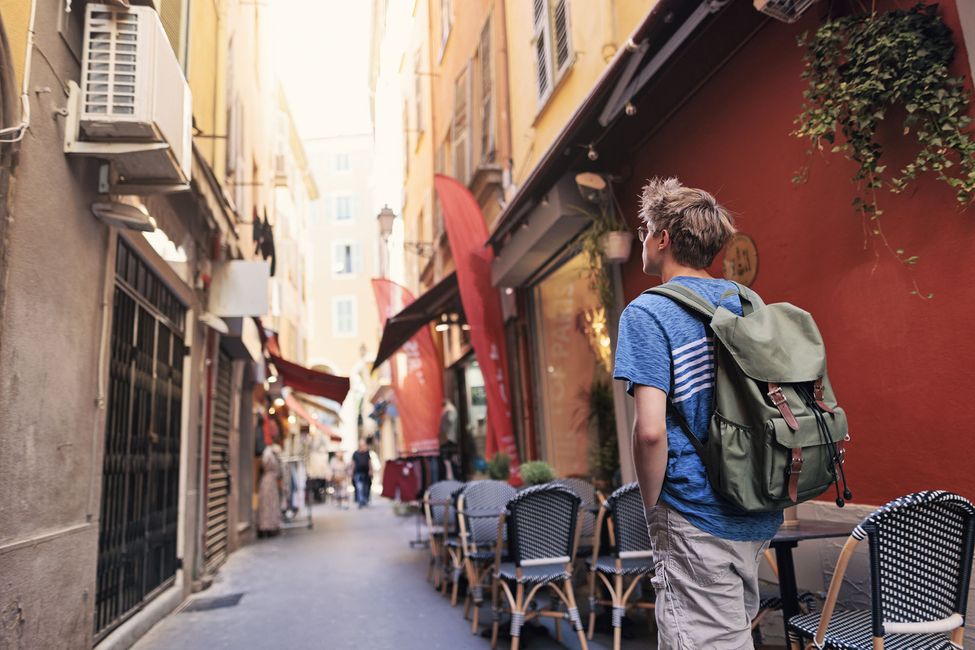 Nice, France student walking