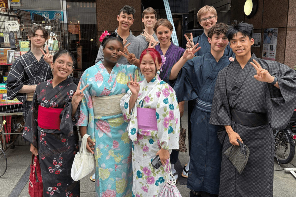 Students in traditional clothing