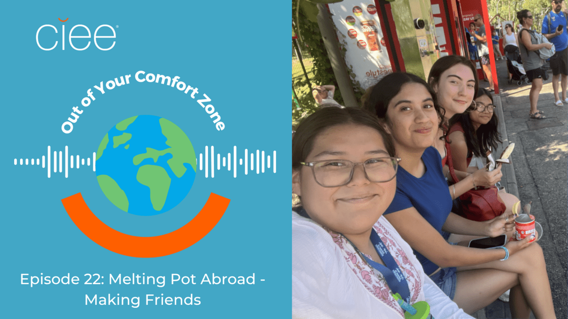 out of your comfort zone podcast graphic