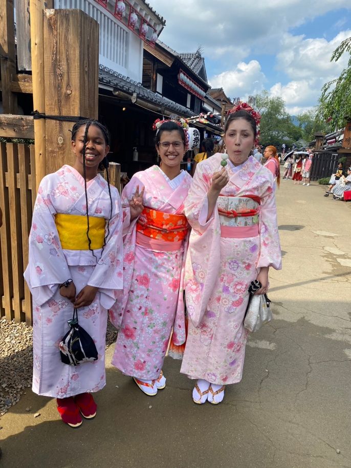 Students dressing up around Edo Wonderland