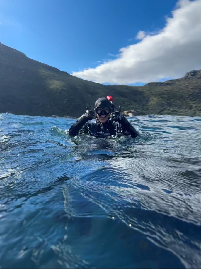 Kai snorkelling, having a seal of a time in the water!