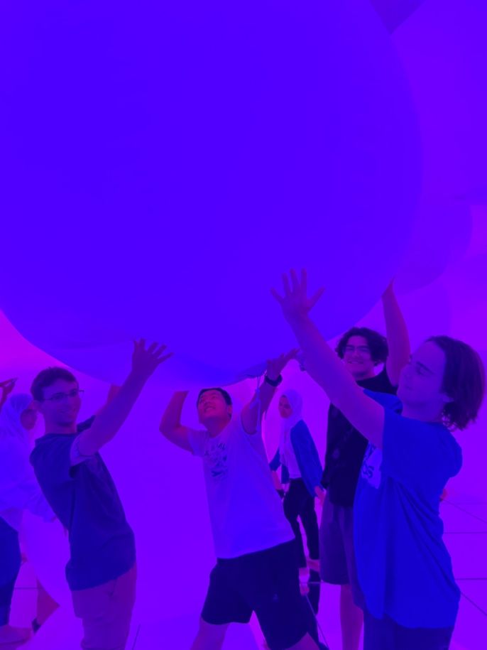 Jeremy, Isaac, Rowan, and Aidan at TeamLab