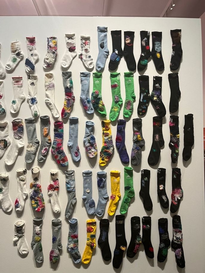 Hello Happiness sock art