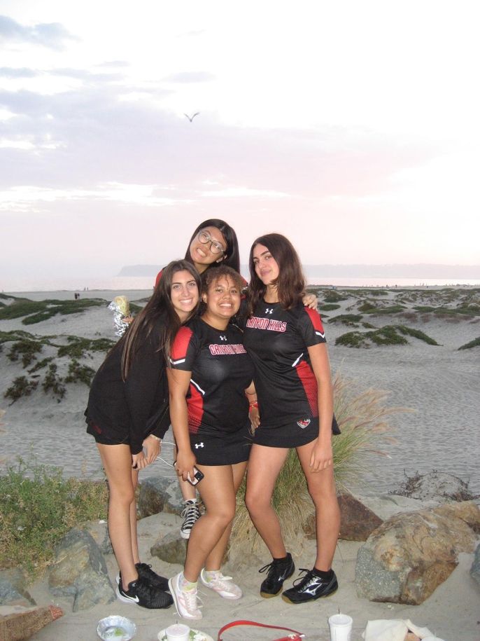 my tennis friends and I at the beach after a game