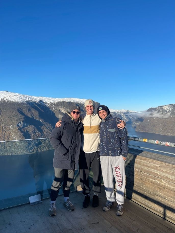 norway friends abroad traveling mountains lake