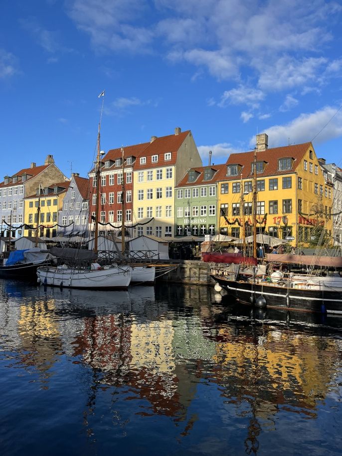 copenhagen waterway bright colorful row houses