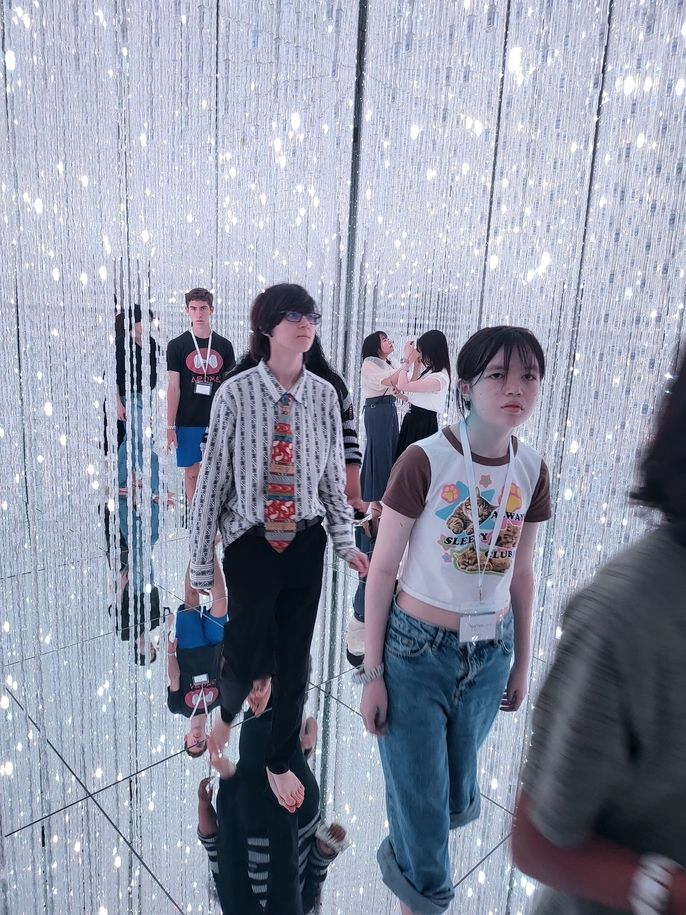 Walking through the lights