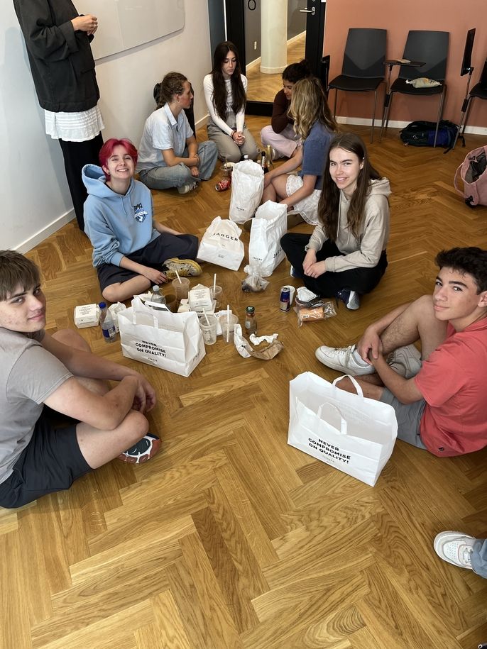 Students sorting their trash!