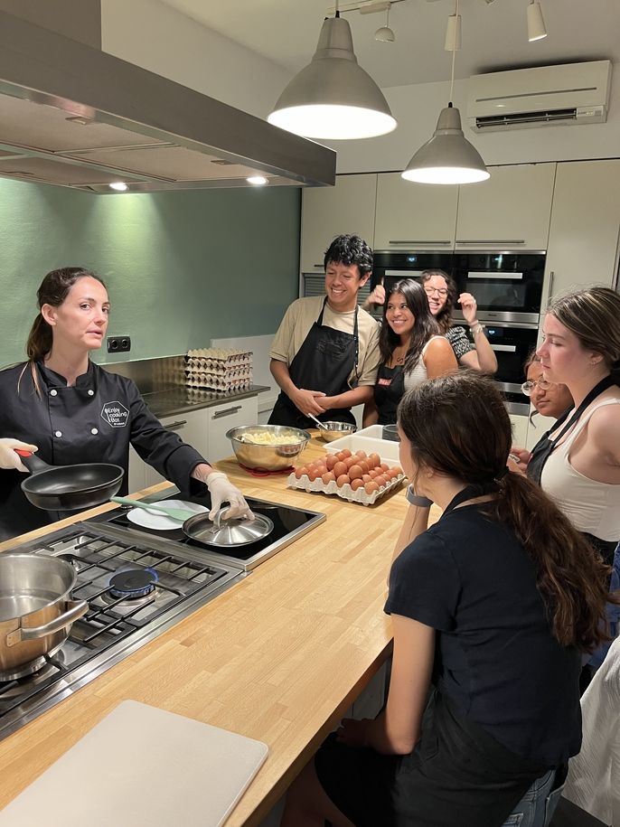 Observing the chef. 