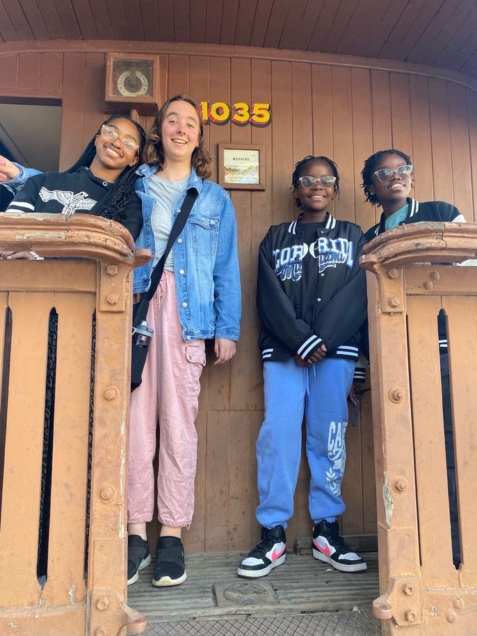 Two global navigators and two local students in Gaborone