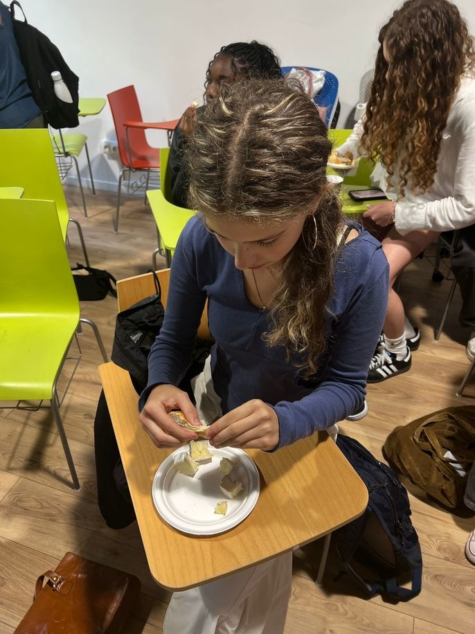 girl with cheese