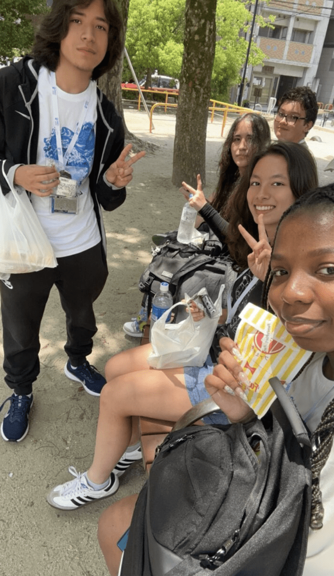 Eating in a park