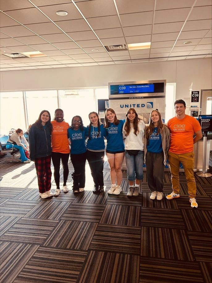 Waiting for the group flight from Houston