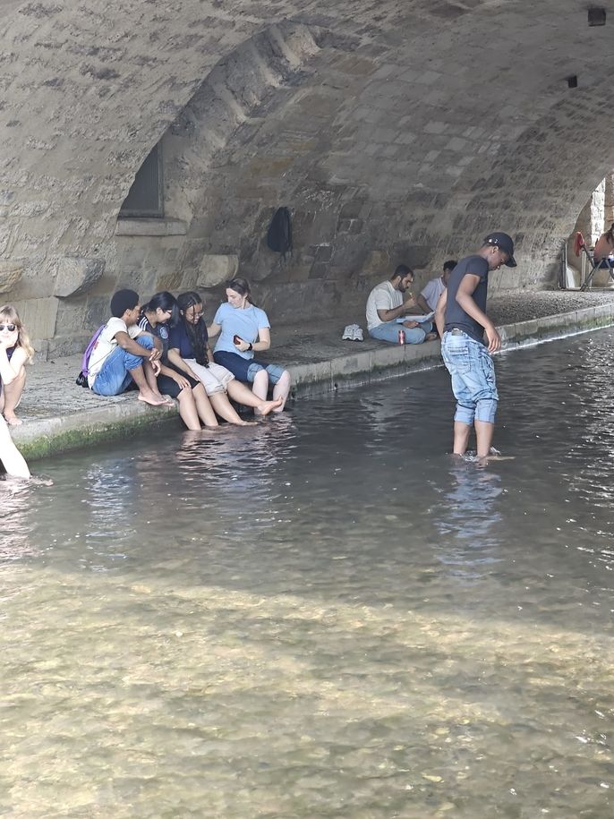 Wading in the river