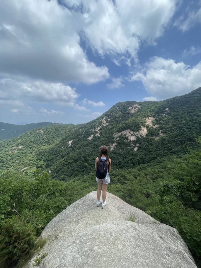 Image of people hiking trails of Bukhansan National Park.