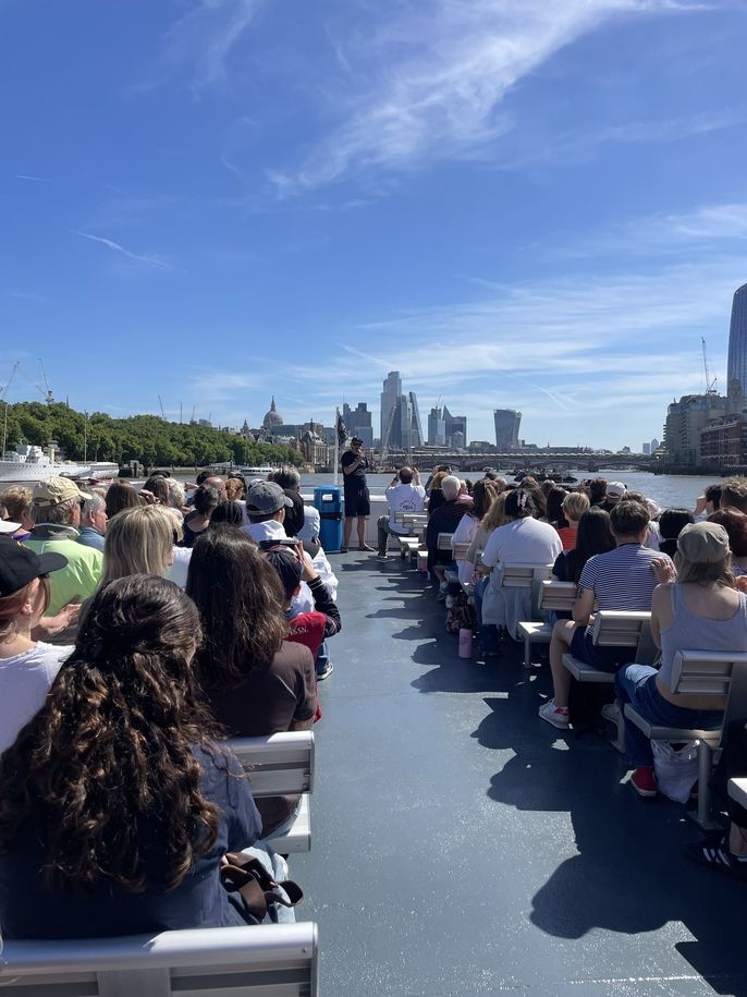 Students on the riverboat ride.