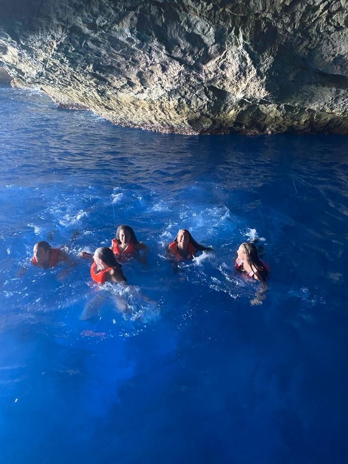 Deep sea swimming in a cave!