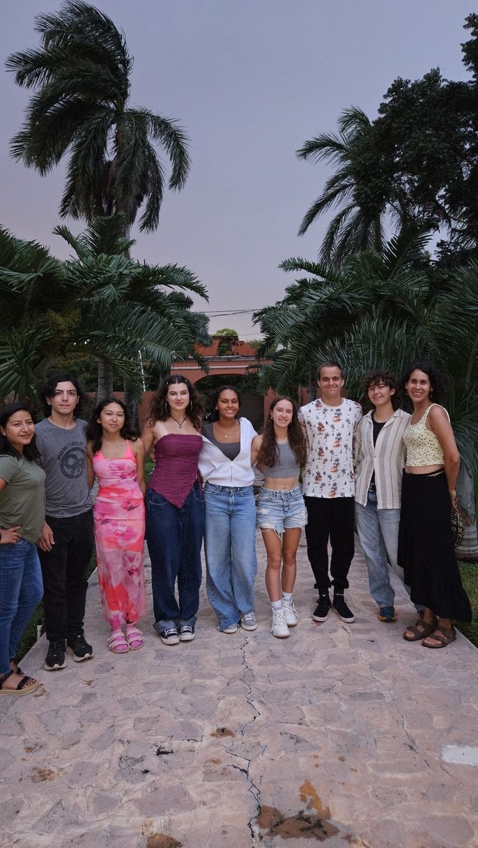Students with their teacher Marisol
