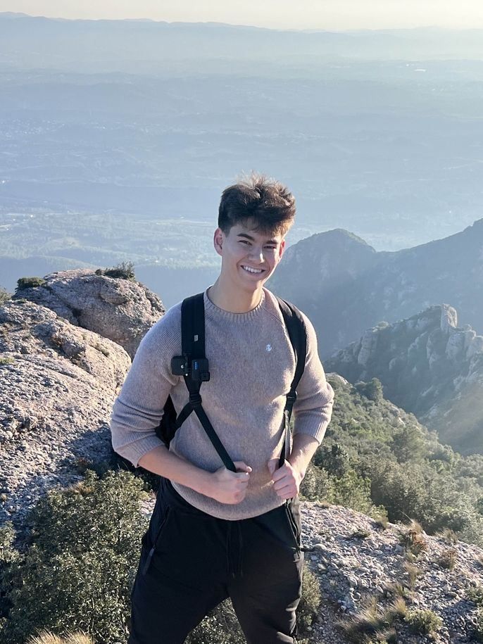 student abroad mountain hike