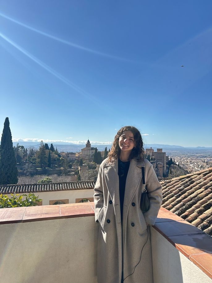 student abroad smiling