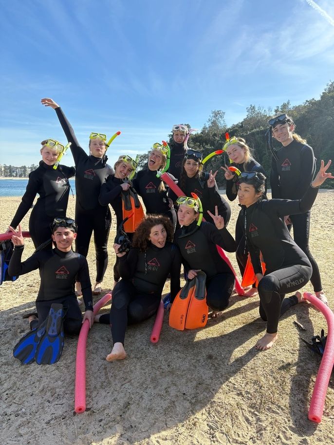 Students in snorkeling gear