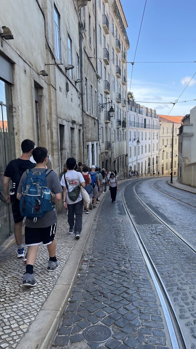 While on the scavenger hunt, the students had to take long winding streets with high elevation! They walked almost four miles on this activity alone. 
